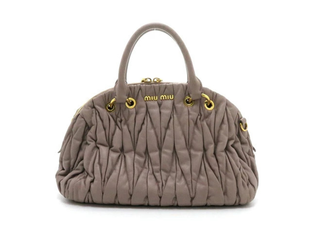 Miu Miu handbag Matelasse leather pink